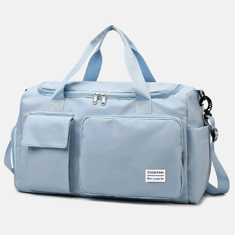 UNIXINU Handgepäck-Reisetasche mit großem Fassungsvermögen und Schuhfach blau