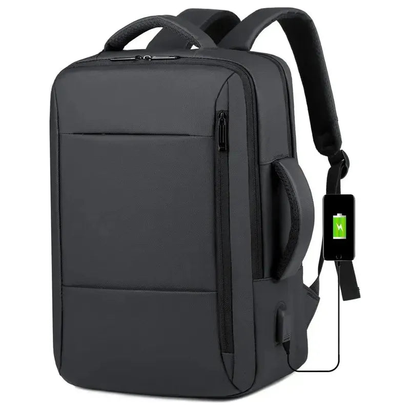 Vielseitiger Männer Laptop-Rucksack: Große Kapazität, USB-Ladeanschluss, wasserdicht - Perfekt für Geschäftsreisen - Jossbe